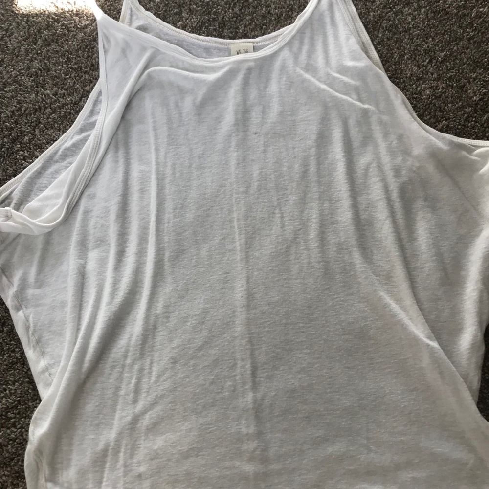 White spaghetti  tank top with open sides